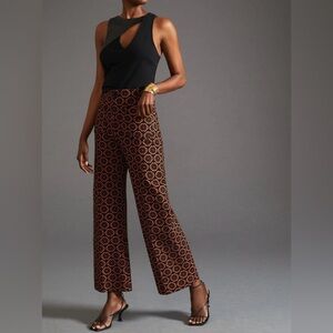 Anthropologie The Colette Wide Leg Cropped Trouser by Maeve: Ponte Edition